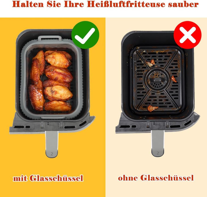 YQL Airfryer Zubehör für COSORI Heissluftfritteuse 2 Kammern 8,5L/Ninja AF400EUCP/DZ400EU, Hitzebest