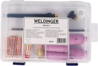 WELDINGER WIGSet 1 Zubehörset für WIG Schweissgarnitur Typ17 / 18/26/45V25 Grundausstattung 1,6 mm u