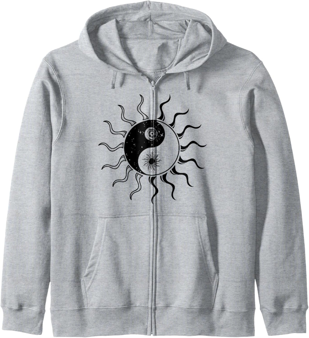 Trendy Sun Moon Ying Yang Kapuzenjacke