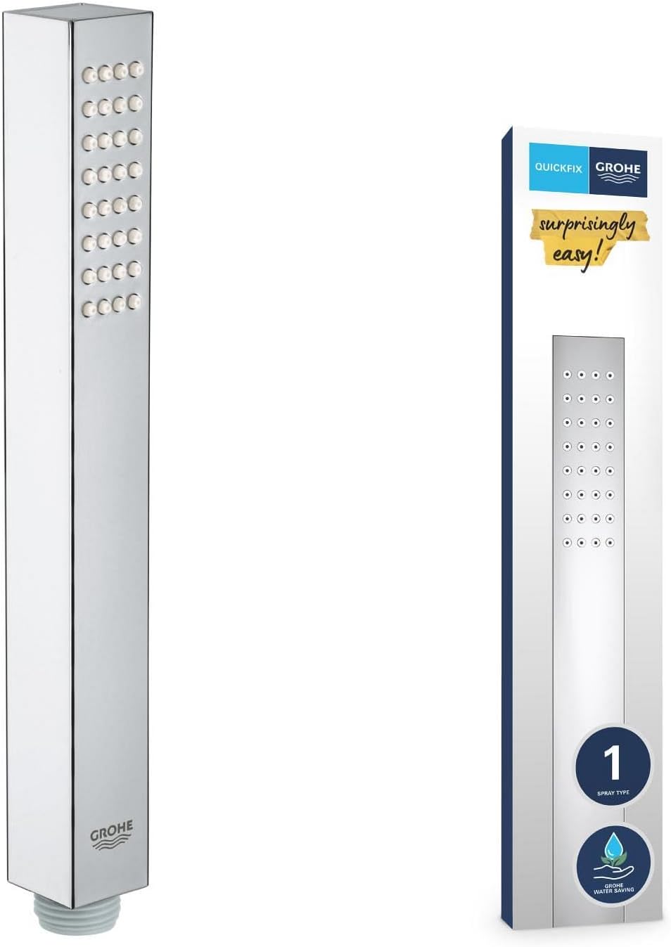 GROHE Vitalio Joy Cube Stick - Handbrause (wassersparend, 1 Strahlart, Antikalk- System, langlebig),
