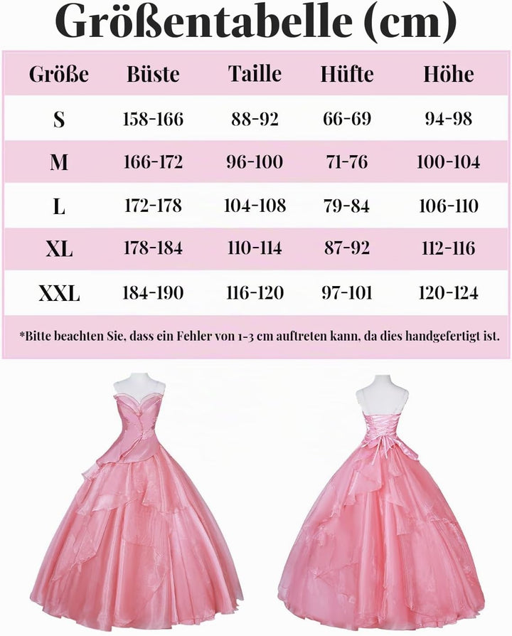 CR ROLECOS Wicked Cosplay Wicked Kostüm Halloween Karneval Party für Erwachsene Dress Up Anzug Rosa