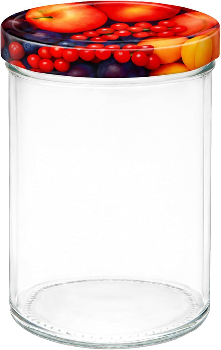 hocz 12x Einmachgläser 435 ml | mit Deckel Obst TO 82 | leere Gläser mit Schraubdeckel zum befüllen