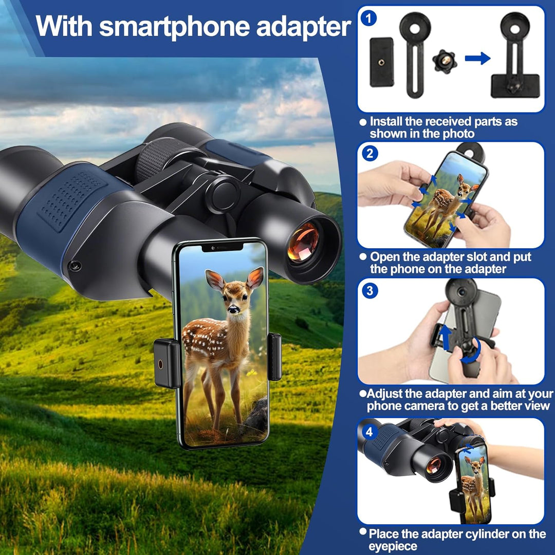 Ferngläser für Erwachsene 20x50 HD Hohe Vergrösserung Wasserdicht Ferngläser mit Grosses Sichtfeld F