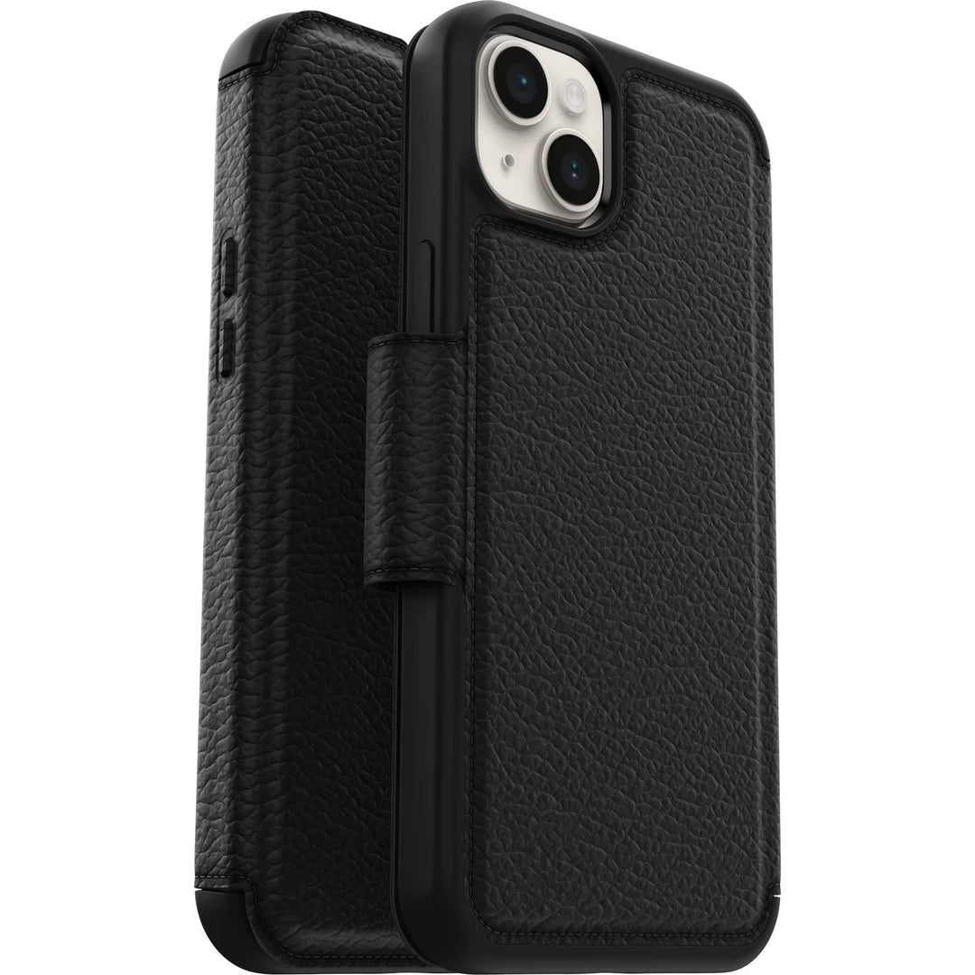 OtterBox Strada Hülle für iPhone 14 Plus, stossfest, sturzsicher, Premium Lederfolio mit Zwei Karten