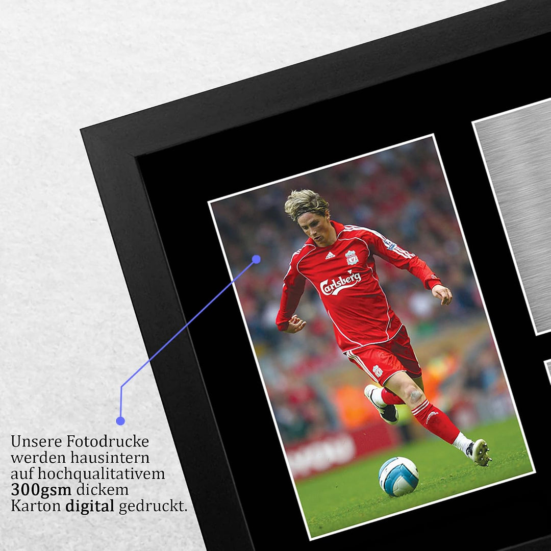 HWC Trading FR A4 Fernando Torres Liverpool Gifts gedrucktes Autogramm für Fans und Fans, A4 gerahmt