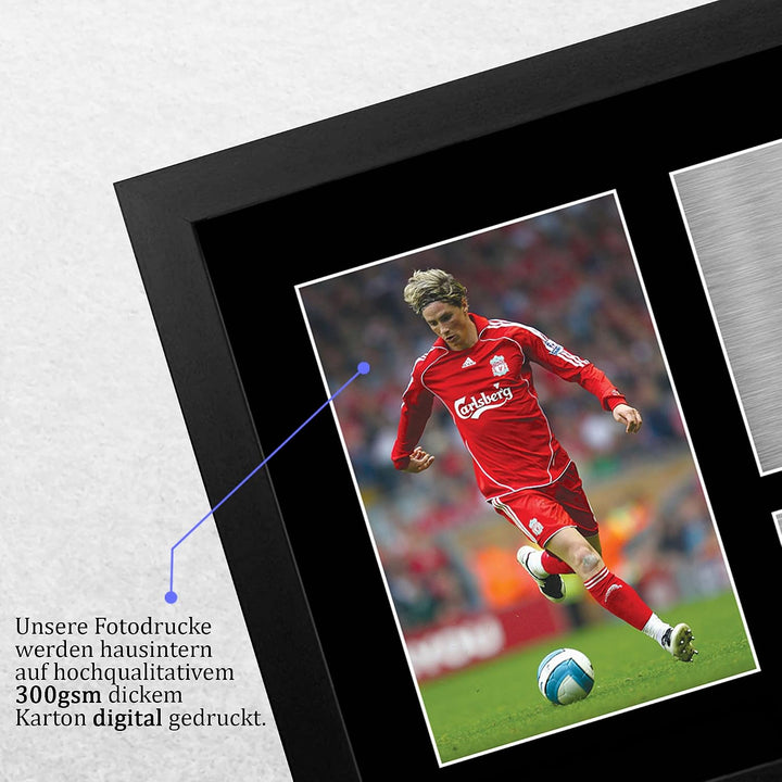HWC Trading FR A4 Fernando Torres Liverpool Gifts gedrucktes Autogramm für Fans und Fans, A4 gerahmt