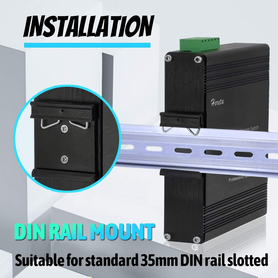 Gigabit Ethernet Switch 4 TP-Ports 10/100/1000Base-TX und 2 SFP Ports 1000Base-FX gehärteter industr