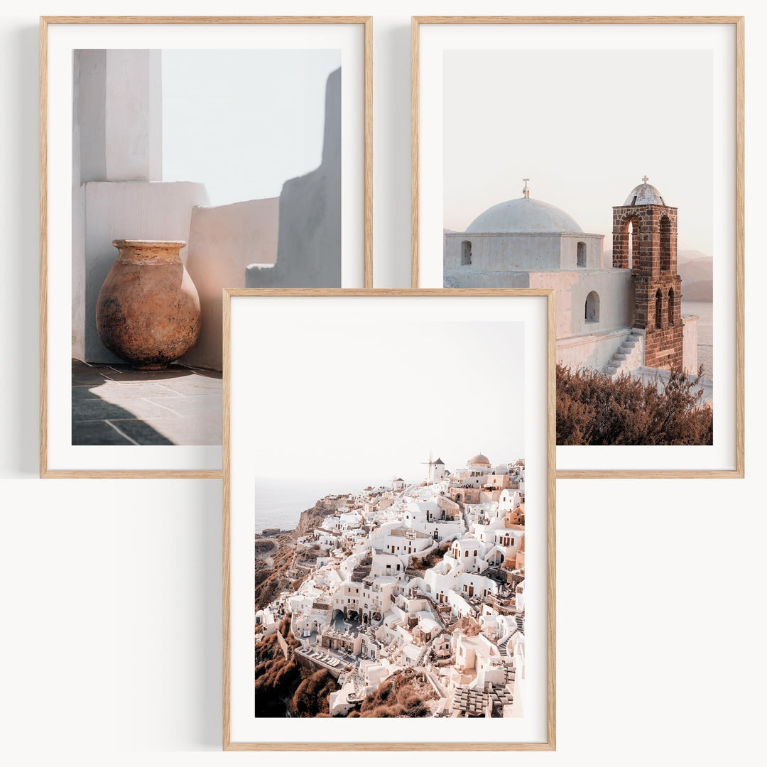 OHBIMBA® Sets Von 3 Poster & Kunstdrucke Mit Rahmen - Zimmer Deko Und Wanddeko Wohnzimmer - Deko Woh