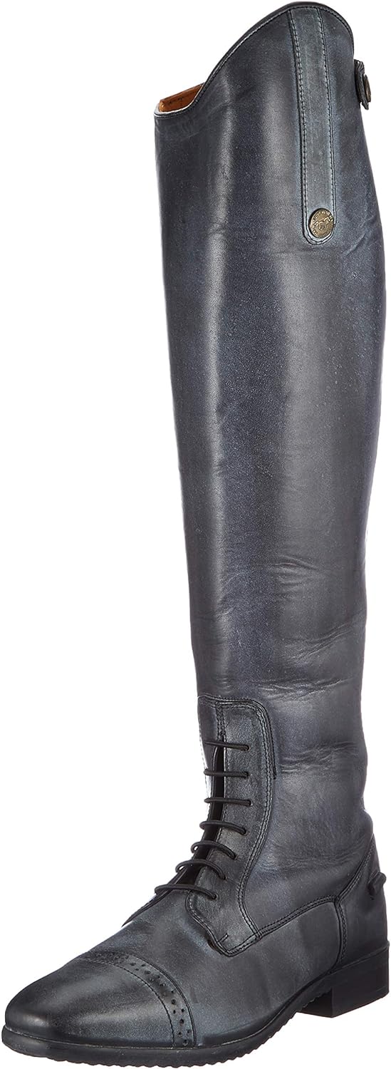 HKM Herren Reitstiefel Valencia Standardlänge/Weite 41 EU Schwarz Grau, 41 EU Schwarz Grau
