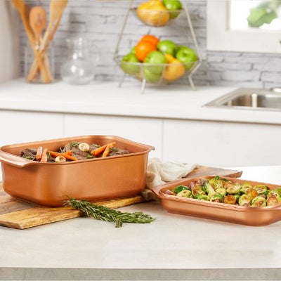 Livington Copperline WonderCooker Deluxe – 14-in-1 Küchenset – Auflaufform, Grillpfanne, Bräter, Slo