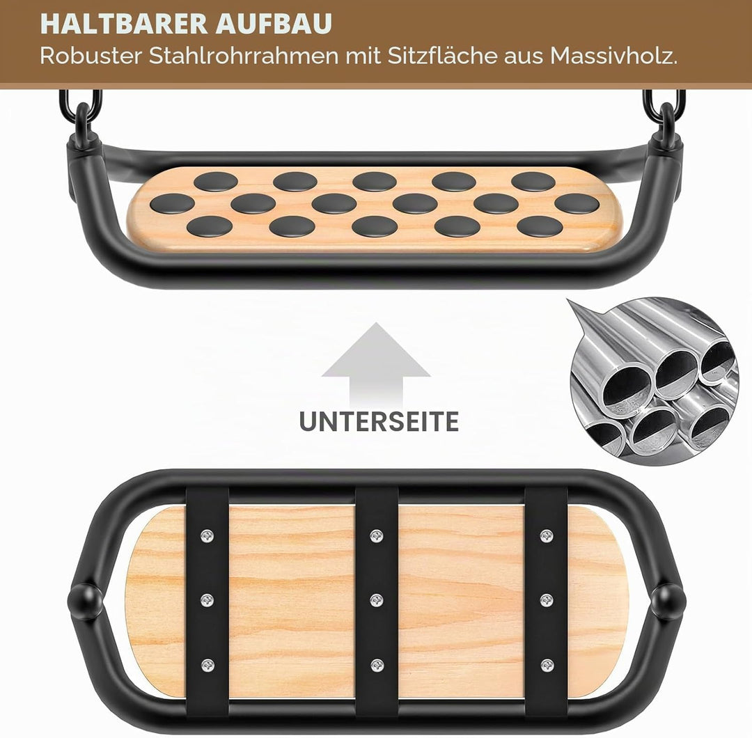 Dolibest Schaukel Kinder, Indoor Outdoor Babyschaukel Erwachsene Schaukel Holz Schaukelsitz Spielpla