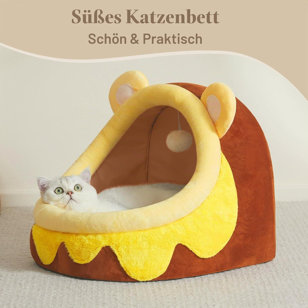 Jiupety Nettes Katzenhöhle, Katzen höhle Katzen bettchen, Katzenbett höhle L (45 cm x 43 cm x 37 cm)