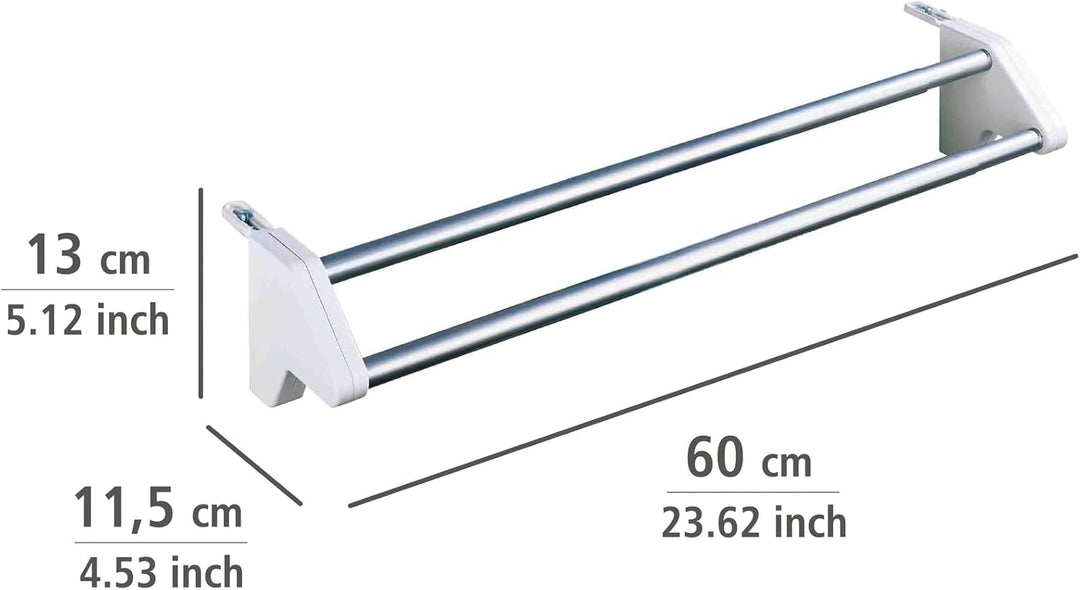 WENKO Heizkörper-Wäschetrockner Twin, stabiler Wäschetrockner zum Einhängen an den Heizkörper, Länge