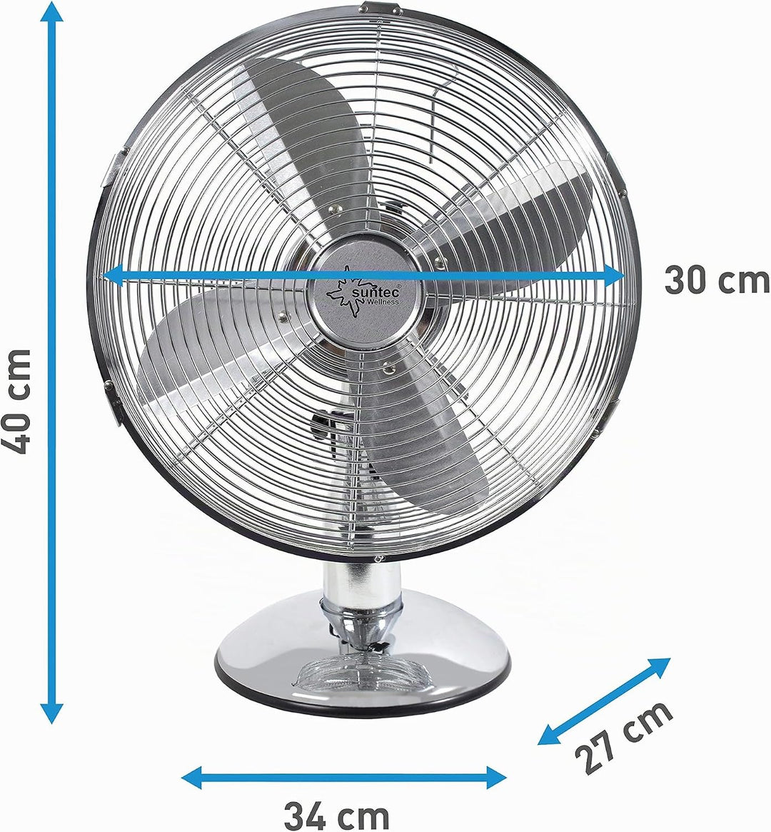 SUNTEC Tischventilator CoolBreeze 3000 - Leise 30 cm, 35 Watt | Tisch Ventilator 3 Stufen, Tragbar |