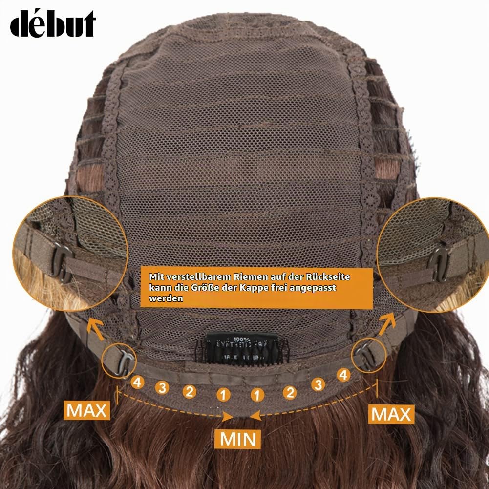 Lace Front Perücke Lockige Perücke für Damen 70 cm 230g Kunsthaar Hitzebeständige Faser 130% Dichte