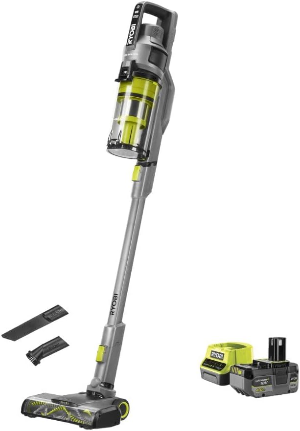 RYOBI 18 V ONE+ Brushless Akku-Staubsauger RSVS18BL-0, 90 AW Saugleistung, bürstenloser Motor, ohne