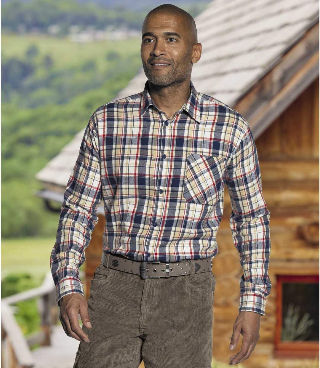ATLAS FOR MEN - Kariertes Hemd aus Flanell - Langärmelig - Verfügbar in grossen Grössen von M bis 5X