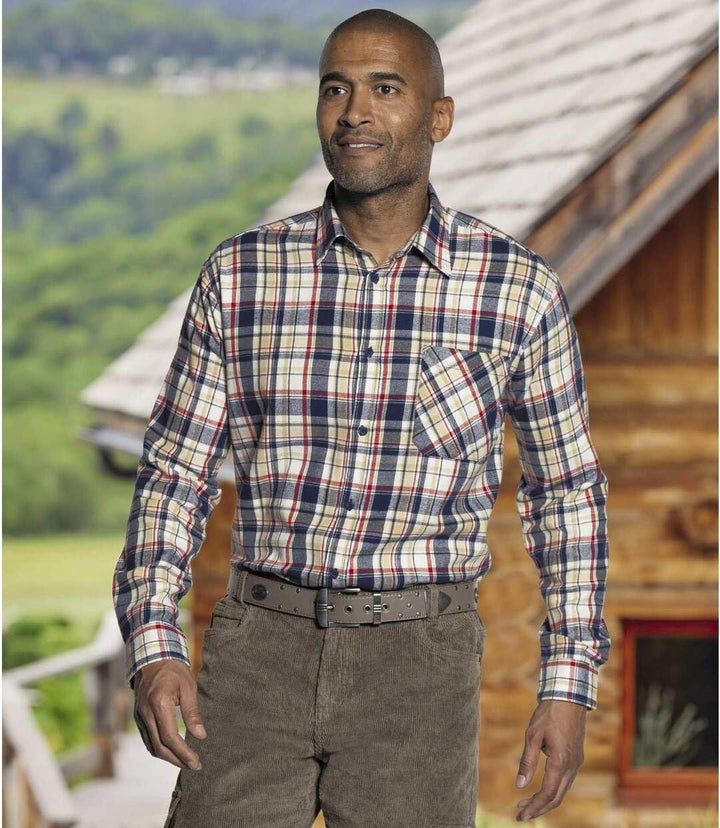 ATLAS FOR MEN - Kariertes Hemd aus Flanell - Langärmelig - Verfügbar in grossen Grössen von M bis 5X