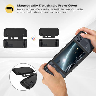 ProCase Hülle für Steam Deck, Flip Cover Kompatibel mit 7 Zoll Valve Steam Deck Case Schutzhülle Mag