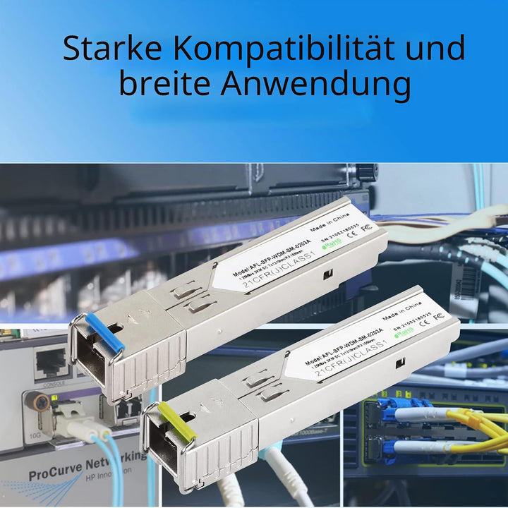 CERRXIAN 1.25G Single Mode BIDI SFP SC Modul Glasfaser-Transceiver, SFP-WDM-SM, 3KM SC Tx1550nm/Rx13
