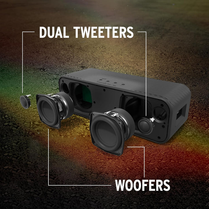 Klipsch Detroit, tragbarer Bluetooth-Lautsprecher mit Zwei 2,5 cm Hochtönern, 7,6 cm Tieftönern, IP6
