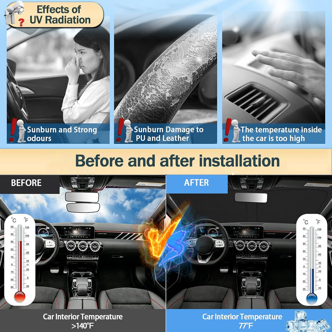 SHAOHAO [Upgrade] Auto Sonnenschutz für Mercedes A-Klasse W177 2020-2026 Faltbare Frontscheibe Sonne