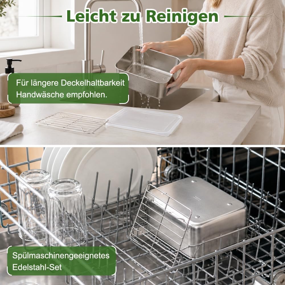 YQL Airfryer Zubehör für Ninja/COSORI Dual, Edelstahlformen mit 7,8 cm Höhe | 304-Edelstahl & spülma