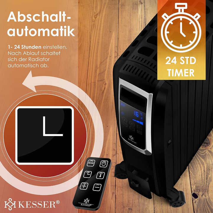 KESSER® 2000W Ölradiator mit WiFi App & Fernbedienung digitalem Display- elektrischer energiesparend