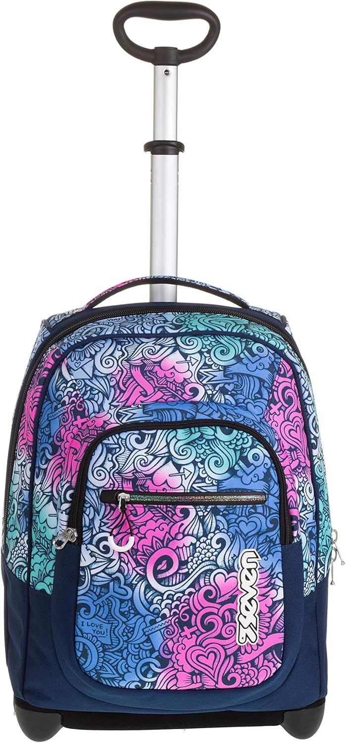 Seven TROLLEY, 2 in 1, Schulranzen mit Rollen, Rucksack mit Trolleyfunktion für Kinder, ab 1. Klasse