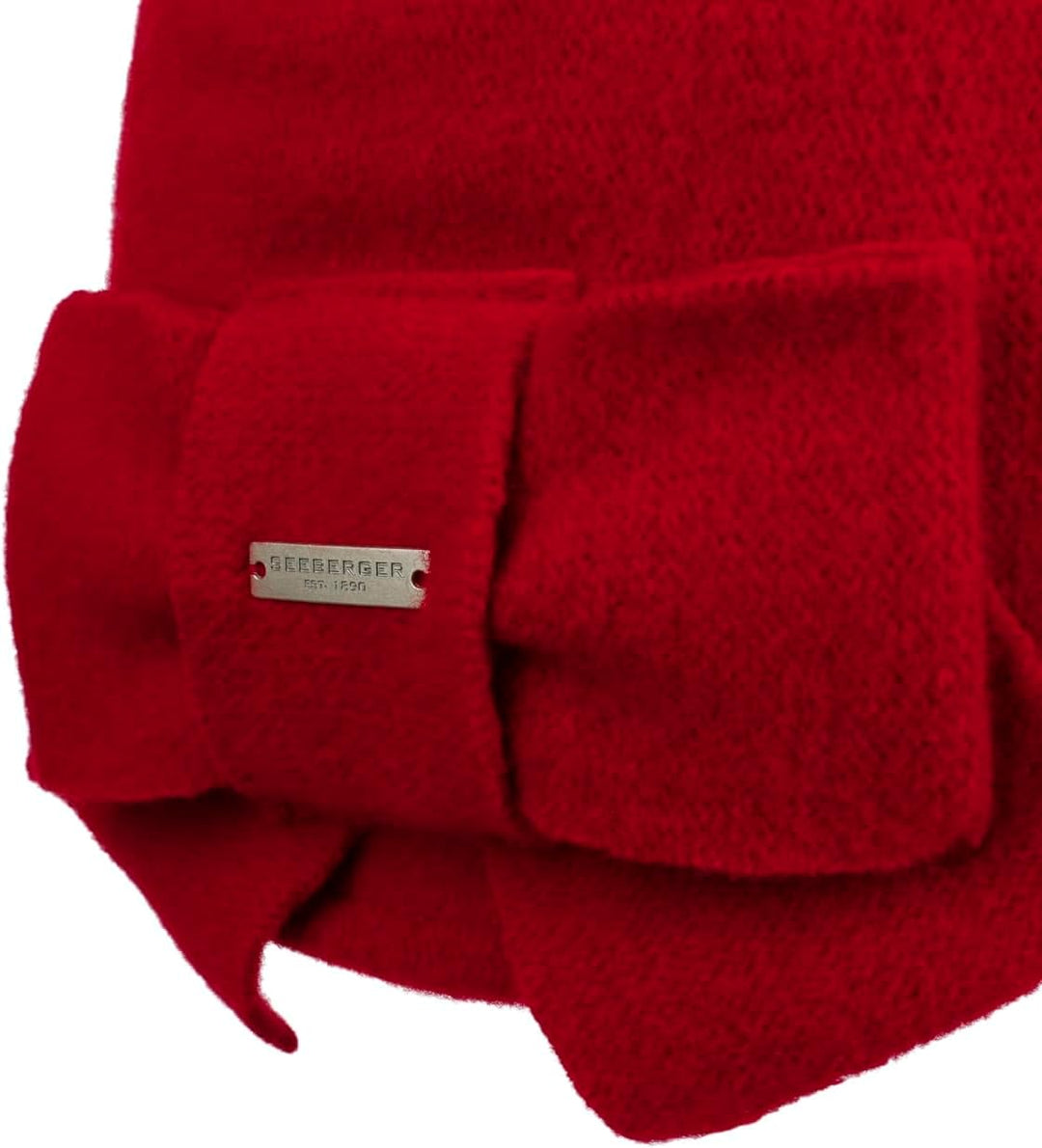 Seeberger Wollmütze mit Deko-Schleife Marineblau 55-58 Rot/Ausflug, einfarbig (Getaway Solids), 55-5