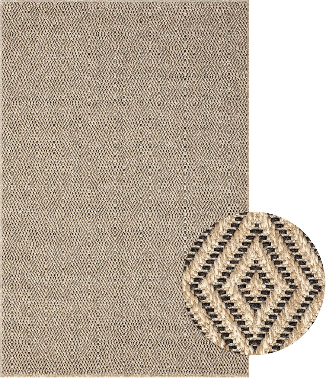 Mia´s Teppiche Soil - wetterfester In- und Outdoor Teppich im Natürlichem Jute-Look, wetterfest, gee