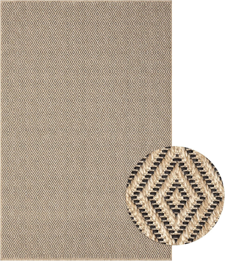 Mia´s Teppiche Soil - wetterfester In- und Outdoor Teppich im Natürlichem Jute-Look, wetterfest, gee