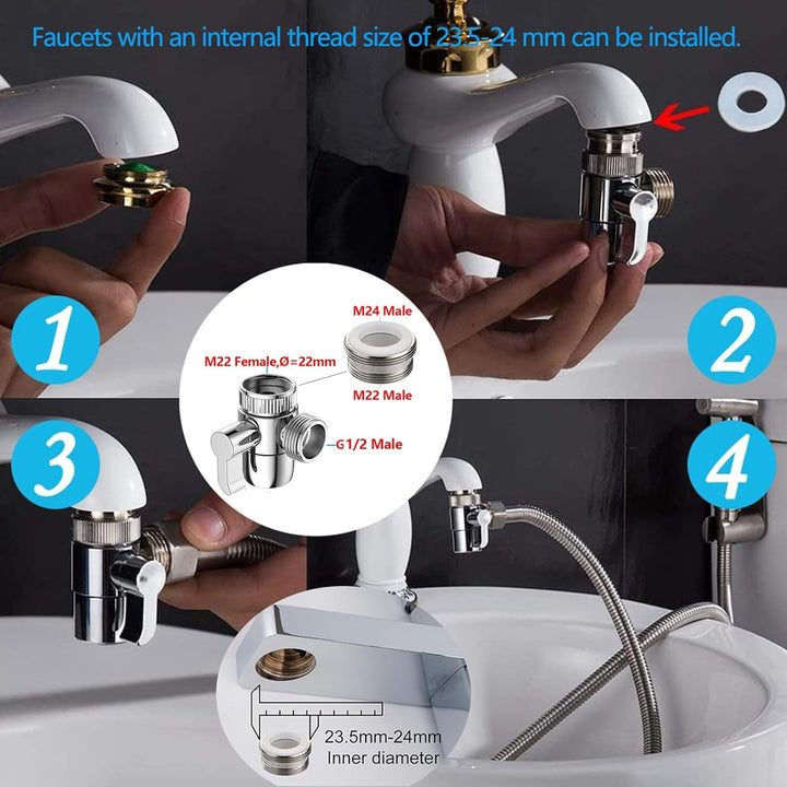 Bidet Handbrause Set, ABS-Kunststoff Baby Stoffwindelsprüh Kit mit Schlauchhaken aus Edelstahl, M22