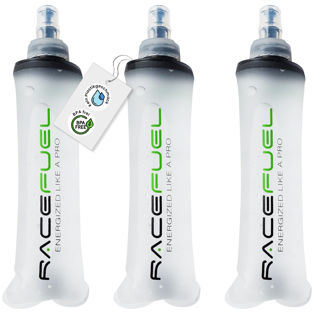 RACEPACE RaceFuel faltbare 250ml Trinkflasche Gelflasche, Soft Flask BPA-frei, mit RaceFuel Energy G