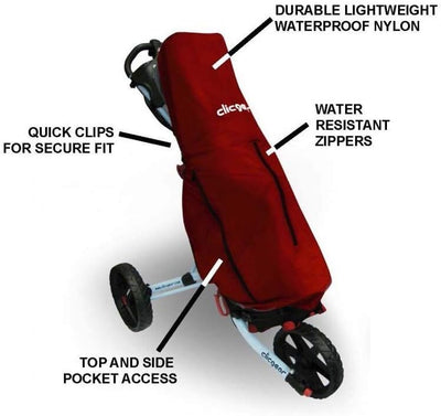 ClicGear Golf 2018 in voller Länge Waterproof Golf Bag Regen Abdeckung rot - rot, rot - rot