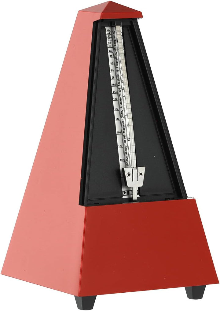 Wittner 903558 Taktell Pyramidenform Metronom Kunststoffgehäuse mit Glocke dunkelrot-matt