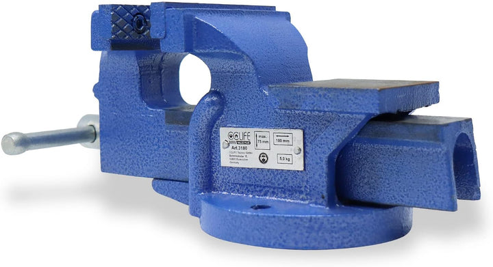 CCLIFE Feststehend Schraubstock 100/125/150 mm für Werkbank Werkbankschraubstock Parallelschraubstoc