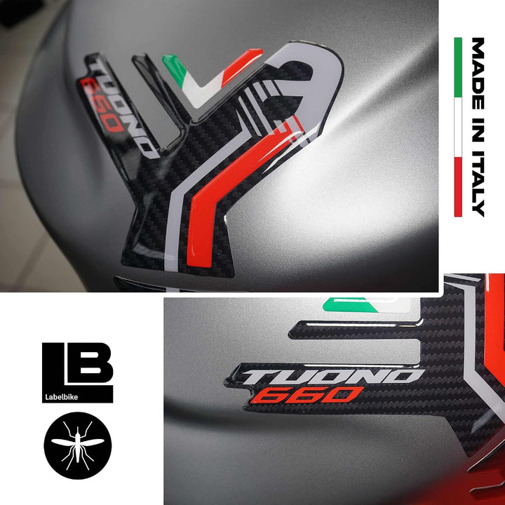 LABELBIKE 3D Aufkleber Motorrad Tankpad kompatibel mit Aprilia | Tuono 660 2021-2025, Harzschutz, Kr
