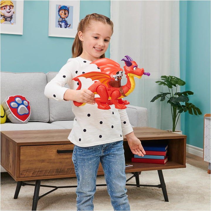 PAW PATROL, Rescue Knights Sparks der Drache Actionfigur mit Spielfigur Claw, Spielzeug geeignet für