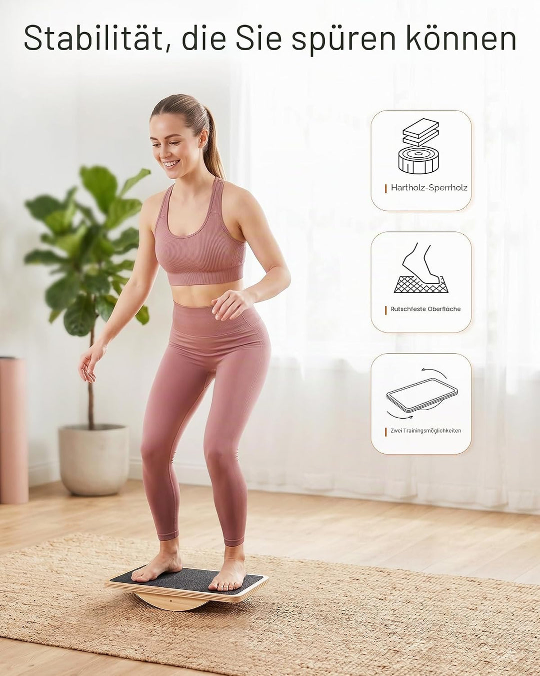 StrongTek Professional Wooden Balance Board, Rocker Board, Wood Standing Desk Accessory, Balancing B