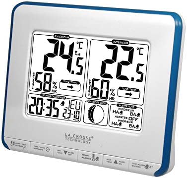 La Crosse Technology WS6812WHI-BLU Wetterstation für den Innen- und Aussenbereich, Weiss/Blau