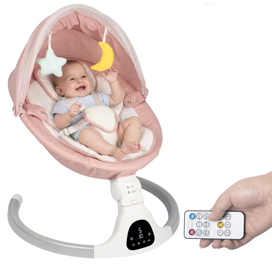Elektrische Babywippe für Säuglinge bis 9 kg, klappbar, mit Fernbedienung & Bluetooth, Timer-Funktio