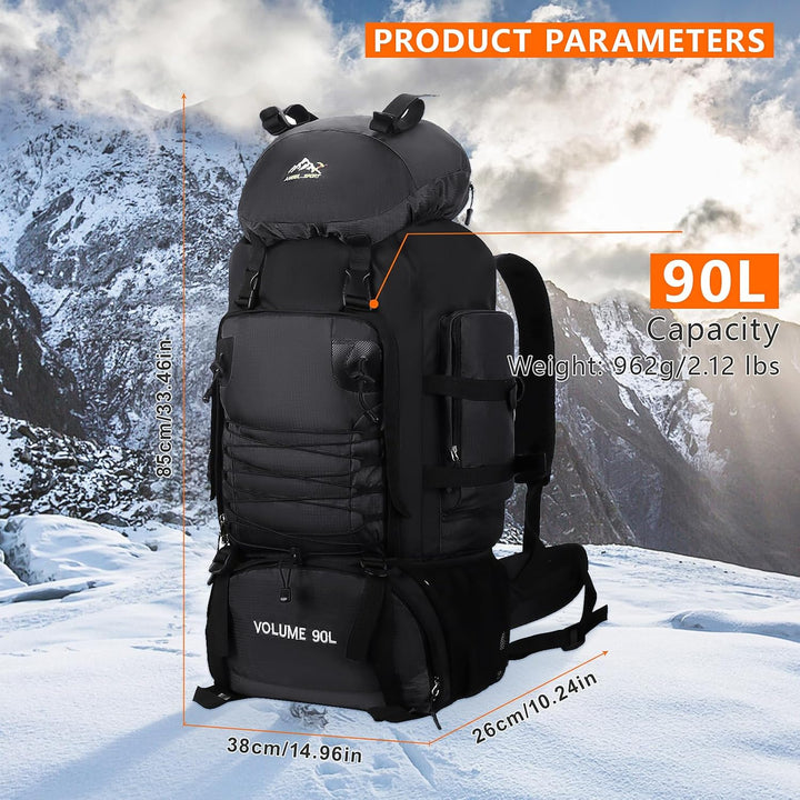 Augot Trekkingrucksack, 90L Grosse Kapazität Wanderrucksack Leichter Campingrucksack Herren Damen Wa