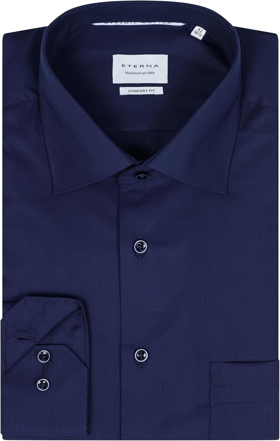 ETERNA Hemd Langarm | Comfort Fit | Bügelfrei, Knitterfrei | 100 % Baumwolle 41 Dunkelblau-(19), 41