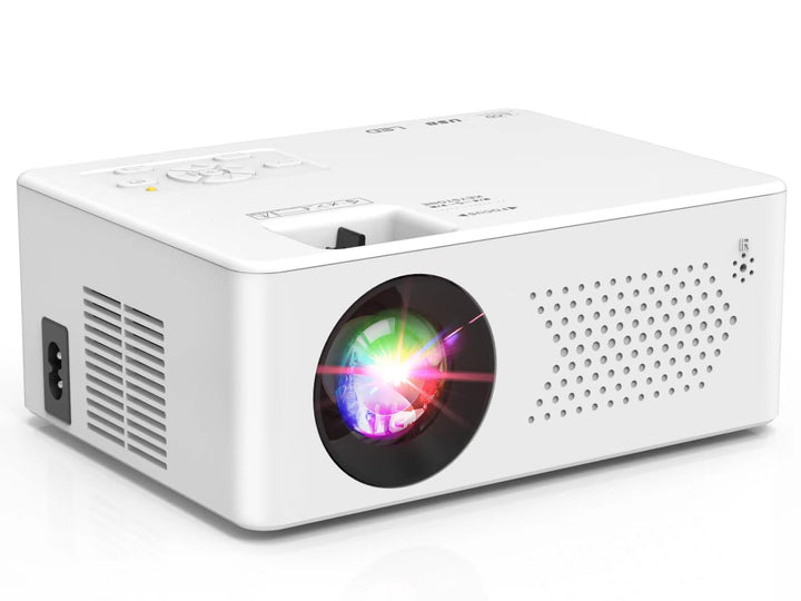 PURSHE Mini Beamer, Mini Bluetooth Projektor Full HD 1080P Tragbarer Outdoor Filmprojektor für iOS,