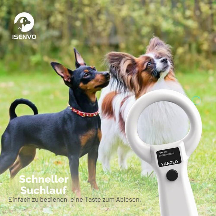 Yanzeo Haustier-Mikrochip-Scanner, RFID EMID Tier Handlesegerät, 134.2kHz Haustier-ID-Scanner wieder