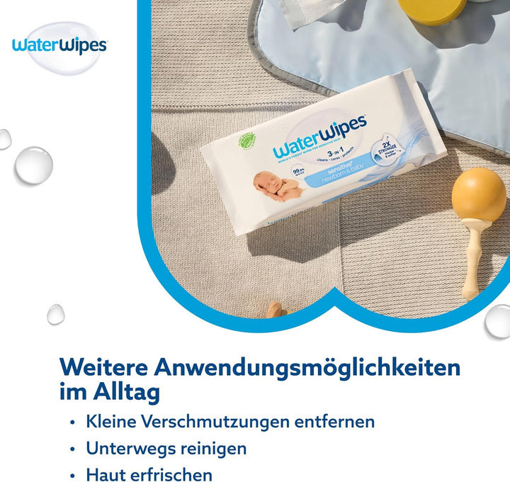 WaterWipes Original plastikfreie Feuchttücher für Babys und Kleinkinder 1080 Stück (18 Packungen), h