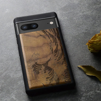 Carveit Handyhülle für Google Pixel 7 Case [Holz und TPU Silikon Hybrid hülle] Stossfeste Stossstang