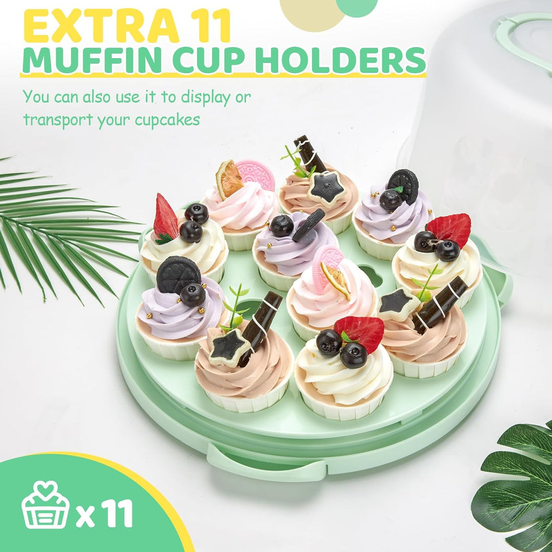 Ohuhu Kuchen Transportbox, Torten Transportbox mit Deckeln und Tragegriff, Tragbarer Tortentransport