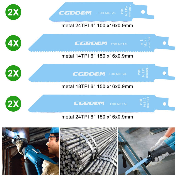 Säbelsägeblätter, CGBOOM 42 tlg Säbelsäge Sägeblätter Set aus BIM und HCS für Metall und Holz mit Ha